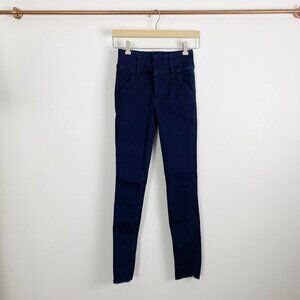 EXPRESS High Rise Dark Wash Legging Jegging Raw hem Jeans size 00 Regular